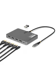 StarTech.com QUAD-USB-HDMI-ADAPT base para portátil y replicador de puertos Alámbrico USB 3.2 Gen 1 (3.1 Gen 1) Type-C Gris