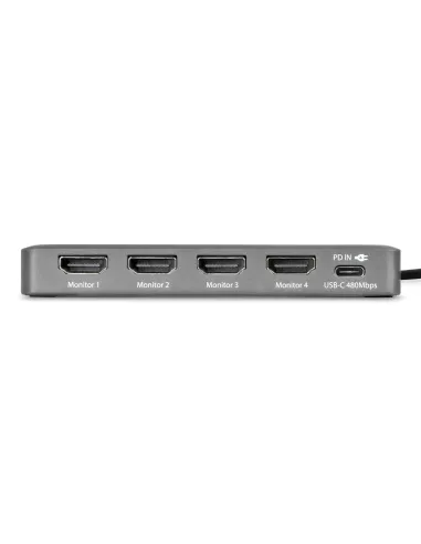 StarTech.com QUAD-USB-HDMI-ADAPT base para portátil y replicador de puertos Alámbrico USB 3.2 Gen 1 (3.1 Gen 1) Type-C Gris