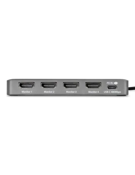 StarTech.com QUAD-USB-HDMI-ADAPT base para portátil y replicador de puertos Alámbrico USB 3.2 Gen 1 (3.1 Gen 1) Type-C Gris