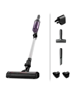 Rowenta RH1129 Aspiradora escoba 2 en 1 Batería Secar Sin bolsa 0,4 L 100 W Púrpura, Aluminio