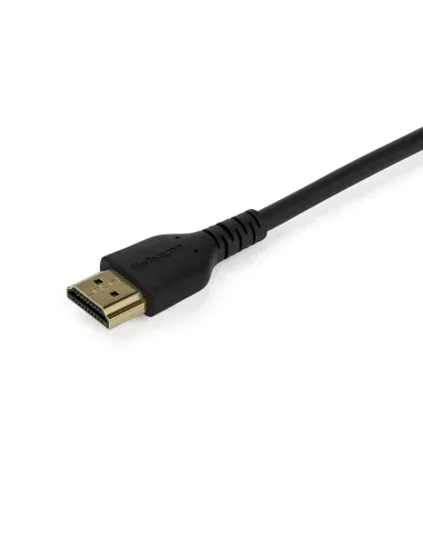 StarTech.com Cable HDMI 2.0 Certificado Premium de Alta Velocidad con Ethernet de 1m - Delgado - UHD 4K 60Hz - con Fibra de