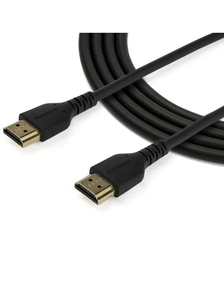 StarTech.com Cable HDMI 2.0 Certificado Premium de Alta Velocidad con Ethernet de 1m - Delgado - UHD 4K 60Hz - con Fibra de