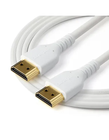 StarTech.com Cable HDMI 2.0 Certificado Premium de Alta Velocidad con Ethernet de 2m - Delgado - UHD 4K 60Hz - con Fibra de