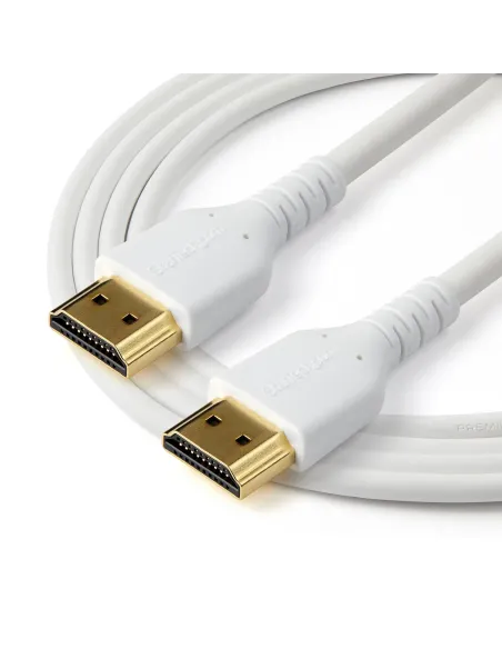 StarTech.com Cable HDMI 2.0 Certificado Premium de Alta Velocidad con Ethernet de 2m - Delgado - UHD 4K 60Hz - con Fibra de