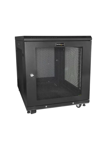 StarTech.com Armario Rack para Servidores 12U 19" 4 Columnas - Rack de Servidores con Cerradura y Seguro - Rack con Ruedas y