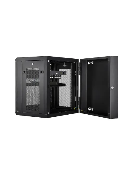 StarTech.com Armario Rack de Pared para Servidores 12U 19" 4 Columnas y Estante 1U - Rack de Servidores de Montaje en Pared con