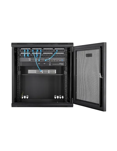StarTech.com Armario Rack de Pared para Servidores 12U 19" 4 Columnas y Estante 1U - Rack de Servidores de Montaje en Pared con