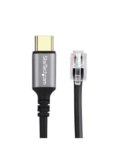 StarTech.com Adaptador USB-C a RJ9 para Auriculares con Micrófono - Adaptador USB Tipo C a RJ9 con Cable de 1,8m - Adaptador 2