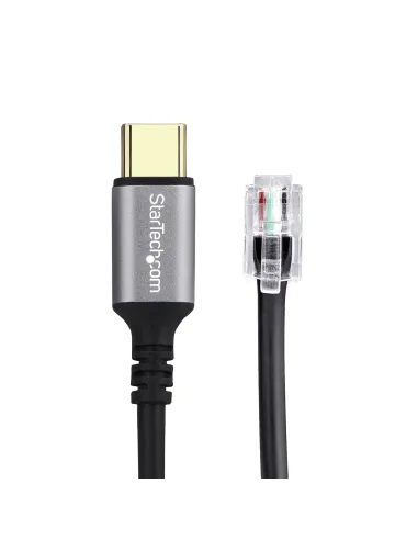 StarTech.com Adaptador USB-C a RJ9 para Auriculares con Micrófono - Adaptador USB Tipo C a RJ9 con Cable de 1,8m - Adaptador