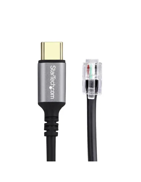 StarTech.com Adaptador USB-C a RJ9 para Auriculares con Micrófono - Adaptador USB Tipo C a RJ9 con Cable de 1,8m - Adaptador