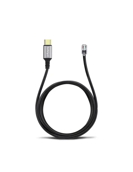 StarTech.com Adaptador USB-C a RJ9 para Auriculares con Micrófono - Adaptador USB Tipo C a RJ9 con Cable de 1,8m - Adaptador