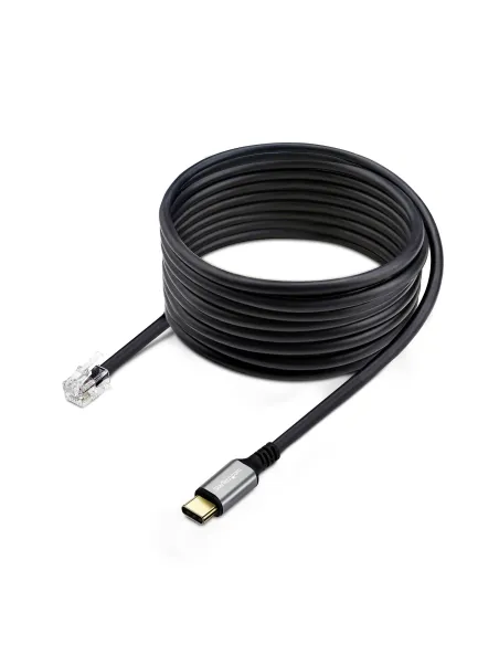 StarTech.com Adaptador USB-C a RJ9 para Auriculares con Micrófono - Adaptador USB Tipo C a RJ9 con Cable de 1,8m - Adaptador