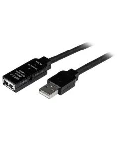 StarTech.com Cable 15m Extensión Alargador USB 2.0 Activo Amplificado - Macho a Hembra USB A - Negro