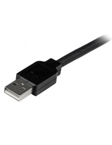 StarTech.com Cable 15m Extensión Alargador USB 2.0 Activo Amplificado - Macho a Hembra USB A - Negro