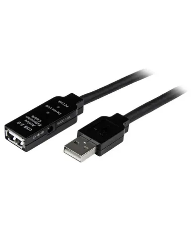 StarTech.com Cable de Extensión Alargador de 20m USB 2.0 Alta Velocidad Activo Amplificado - Macho a Hembra USB A - Negro