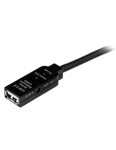 StarTech.com Cable de Extensión Alargador de 20m USB 2.0 Alta Velocidad Activo Amplificado - Macho a Hembra USB A - Negro