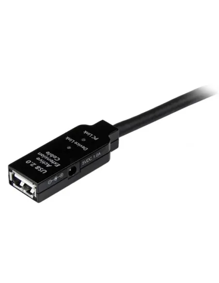 StarTech.com Cable de Extensión Alargador de 20m USB 2.0 Alta Velocidad Activo Amplificado - Macho a Hembra USB A - Negro