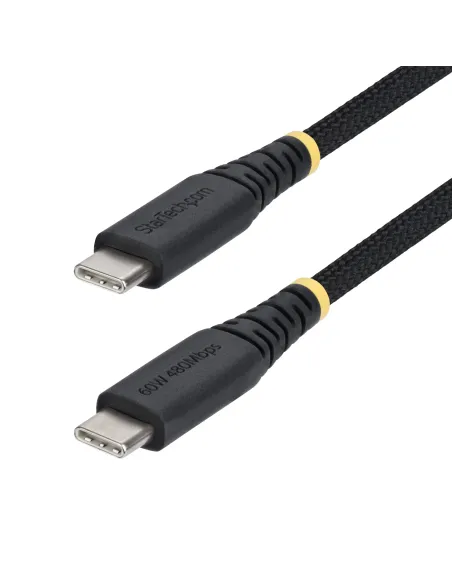 StarTech.com Cable de Carga USB-C Trenzado de TPE y Nailon de 15cm - Cable Cargador USB Tipo C - - Cable Cargador para Portátil