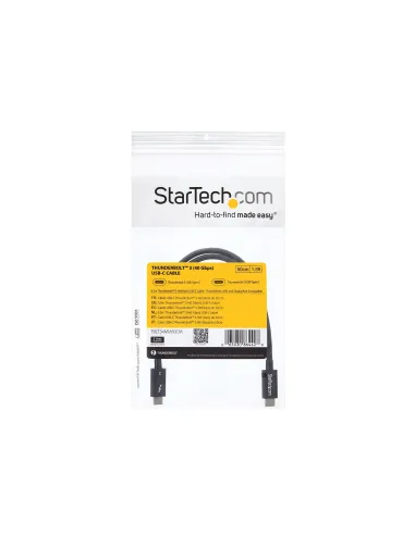 StarTech.com Cable Thunderbolt 3 Pasivo de 50cm - 40Gbps - PD 100W - Vídeo 4K 5K - Cable Thunderbolt - Certificado Thunderbolt