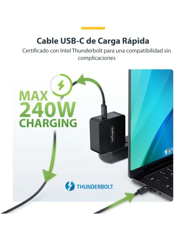 StarTech.com Cable Thunderbolt 5 de 80cm - Cable Thuderbolt Certificado - 80Gbps Hasta 120Gbps - Entrega de Alimentación PD de