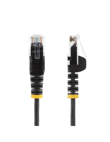 StarTech.com Cable Cat6 de 1m - Delgado - con Conectores RJ45 sin Enganches - Negro