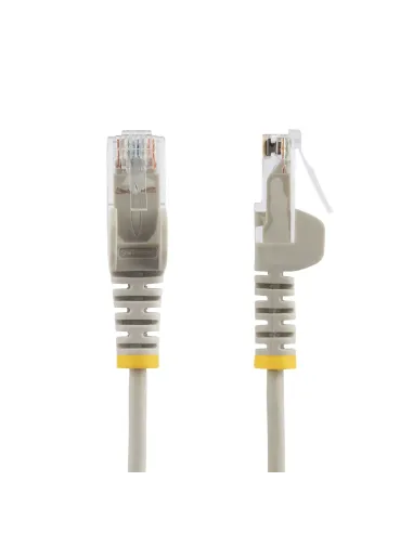 StarTech.com Cable Cat6 de 2m - Delgado - con Conectores RJ45 sin Enganches - Gris