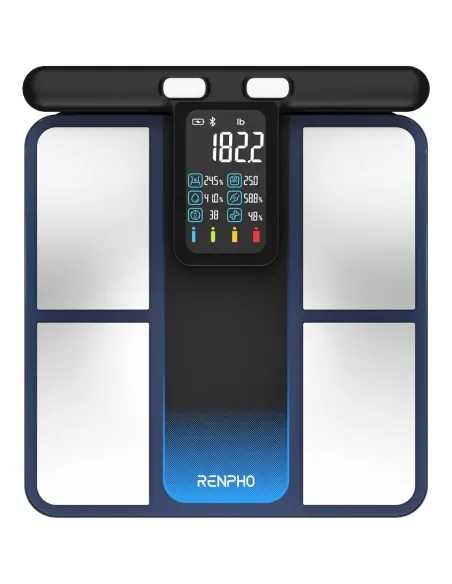 Renpho MorphoScan Rectángulo Negro, Acero inoxidable Báscula personal electrónica