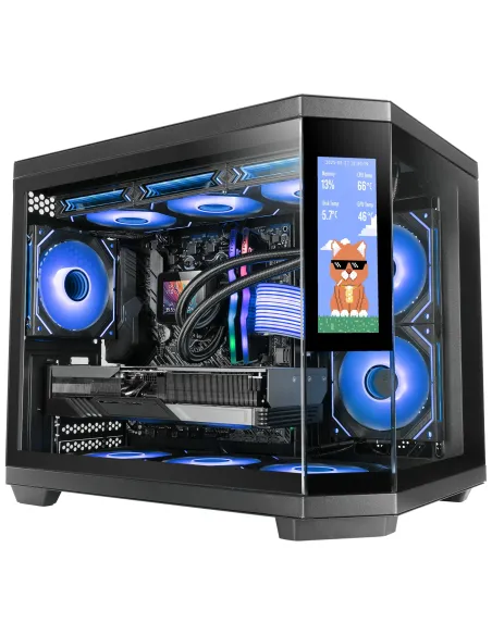 Mars Gaming MC3TCORELCDM carcasa de ordenador Mini Tower Negro