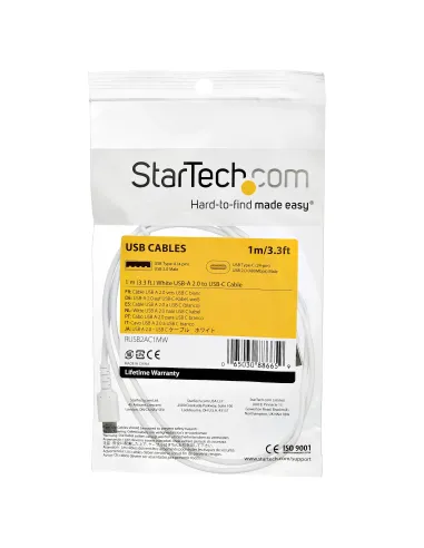 StarTech.com Cable de Carga USB-A a USB-C de 1m - Cable de Carga Rápida y Sincronización USB 2.0 de Servicio Pesado - Cable de