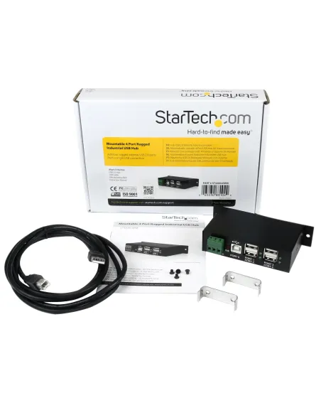 StarTech.com Hub Industrial de 4 Puertos USB 2.0 con Protección Antiestática ESD