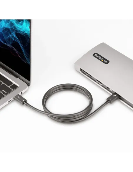 StarTech.com Cable de 1m Thunderbolt 4 - 40Gbps - PD 100W - Vídeo 4K 8K - Cable Thunderbolt 4 con Certificación Intel -