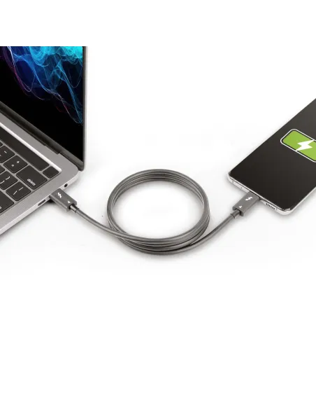 StarTech.com Cable de 1m Thunderbolt 4 - 40Gbps - PD 100W - Vídeo 4K 8K - Cable Thunderbolt 4 con Certificación Intel -
