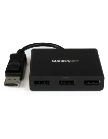 StarTech.com Hub MST de 3 Puertos DisplayPort 1.2 - Divisor Splitter DP de 3 Monitores - Adaptador DP a 2x DisplayPort 4K 30Hz