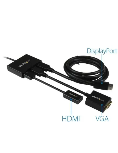 StarTech.com Hub MST de 3 Puertos DisplayPort 1.2 - Divisor Splitter DP de 3 Monitores - Adaptador DP a 2x DisplayPort 4K 30Hz