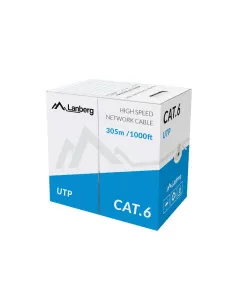 Bobina cat.6 lanberg utp 305m solid cu cpr + fluke passed gris