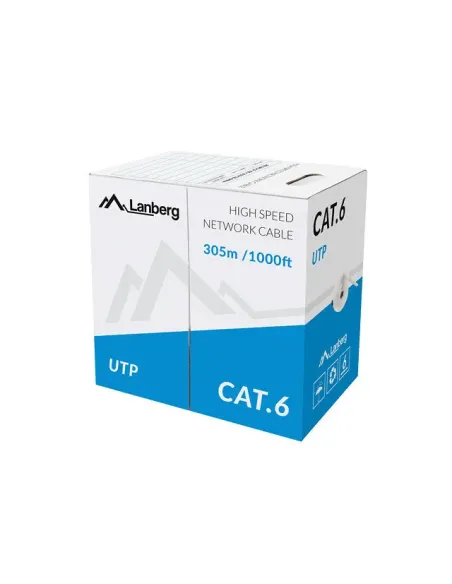Bobina cat.6 lanberg utp 305m solid cu cpr + fluke passed gris