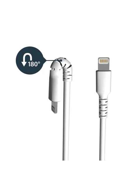StarTech.com Cable Resistente USB-A a Lightning de 2 m Blanco - Cable de Alimentación y Sincronización USB Tipo A a Lightning