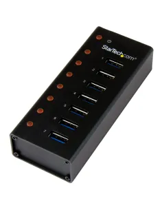 StarTech.com Concentrador USB 3.0 de 7 Puertos con Caja de Metal - 5Gbps - Hub de Sobremesa o Montaje en Pared