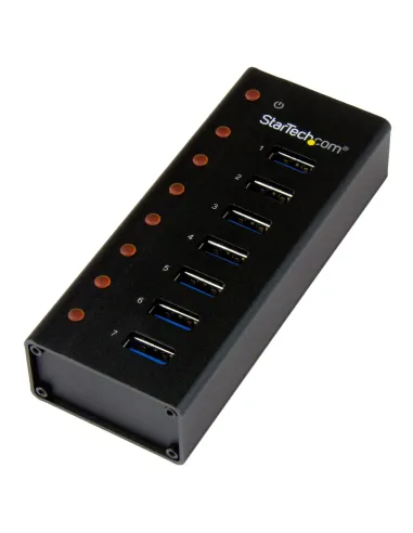 StarTech.com Concentrador USB 3.0 de 7 Puertos con Caja de Metal - 5Gbps - Hub de Sobremesa o Montaje en Pared