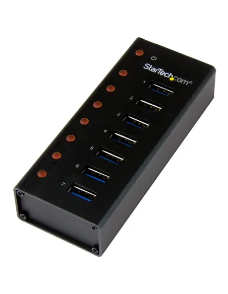 StarTech.com Concentrador USB 3.0 de 7 Puertos con Caja de Metal - 5Gbps - Hub de Sobremesa o Montaje en Pared