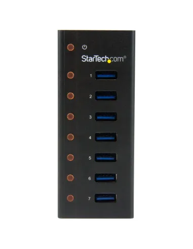 StarTech.com Concentrador USB 3.0 de 7 Puertos con Caja de Metal - 5Gbps - Hub de Sobremesa o Montaje en Pared