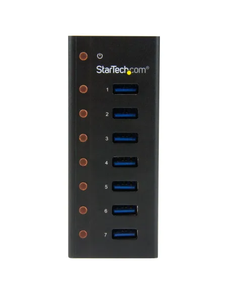 StarTech.com Concentrador USB 3.0 de 7 Puertos con Caja de Metal - 5Gbps - Hub de Sobremesa o Montaje en Pared
