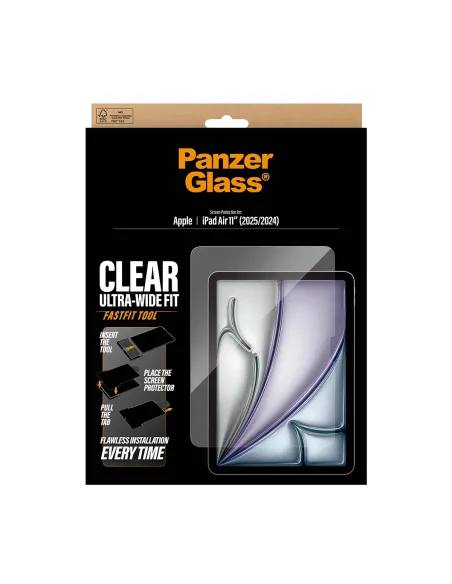 PanzerGlass ® Screen Protector iPad Air 11" (2024-2026) | Ultra-Wide Fit w. Fastfit tool Protector de pantalla Apple 1 pieza(s)