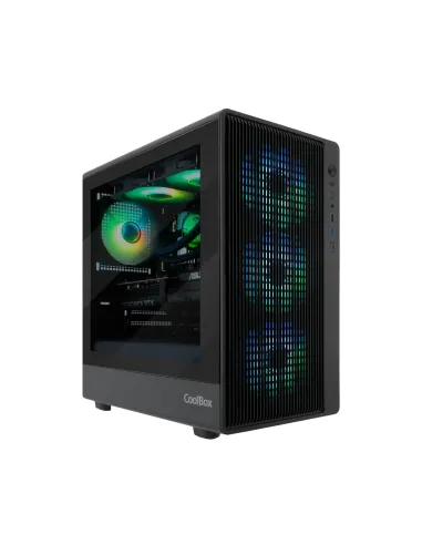 CoolBox GAMING CAJA MATX GM350 DARKFACE USB-C 3.2 GEN1 CRISTAL AHUMADO