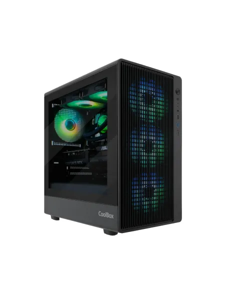 CoolBox GAMING CAJA MATX GM350 DARKFACE USB-C 3.2 GEN1 CRISTAL AHUMADO