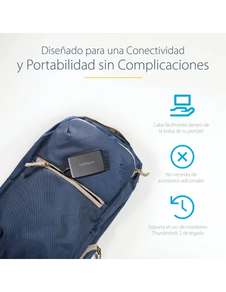 StarTech.com Adaptador Thunderbolt 3 a Thunderbolt 2 de Ordenador Portátil TB3 a Dispositivos TB2 o TB1 - No Reversible -