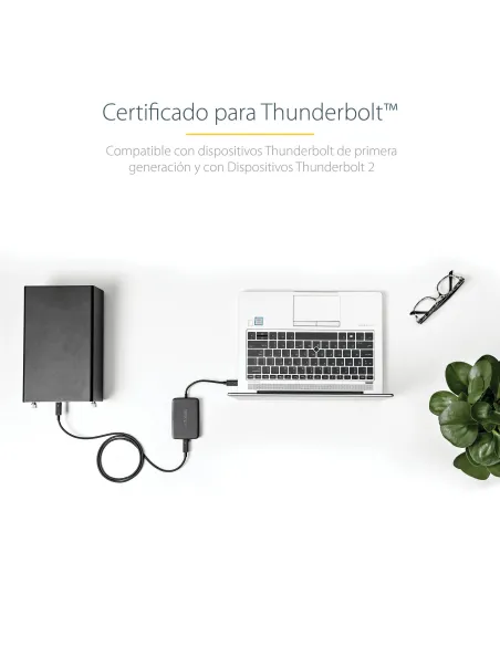 StarTech.com Adaptador Thunderbolt 3 a Thunderbolt 2 de Ordenador Portátil TB3 a Dispositivos TB2 o TB1 - No Reversible -