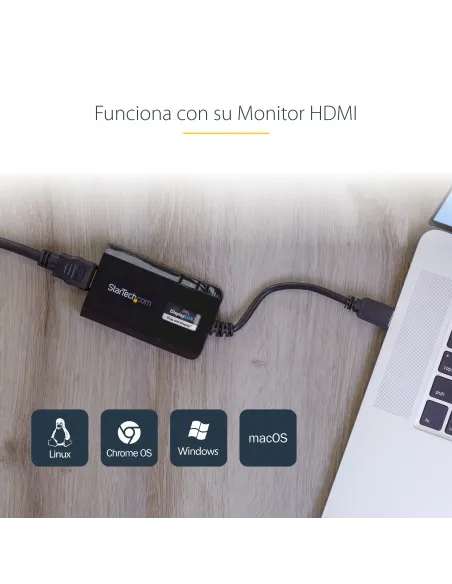 StarTech.com Adaptador USB 3.0 HDMI - Certificado con DisplayLink - 1920x1200
