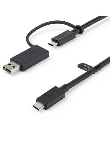 StarTech.com Cable USB-C de 1m con Llave Adaptador (Dongle) a USB-A - Cable Híbrido USB Tipo C a USBC (10Gbps y PD de 100W) o