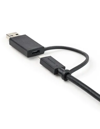 StarTech.com Cable USB-C de 1m con Llave Adaptador (Dongle) a USB-A - Cable Híbrido USB Tipo C a USBC (10Gbps y PD de 100W) o